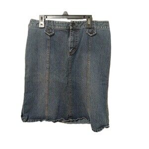 Massino Ladies Blue Denim Pencil Skirt w/a Slight Flair Sz 10 Gently Preowned